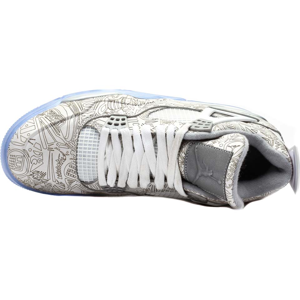 Air Jordan 4 Retro Laser (White-Chrome-Metallic Silver) - Kick Game