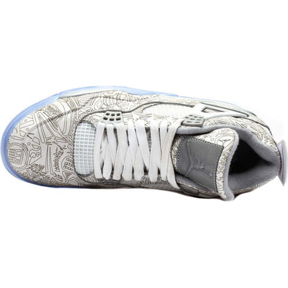 Air Jordan 4 Retro Laser (White-Chrome-Metallic Silver) - Kick Game