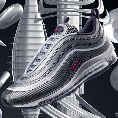 Nike Air Max 97 Ultra Metallic Silver-Varsity Red - Kick Game