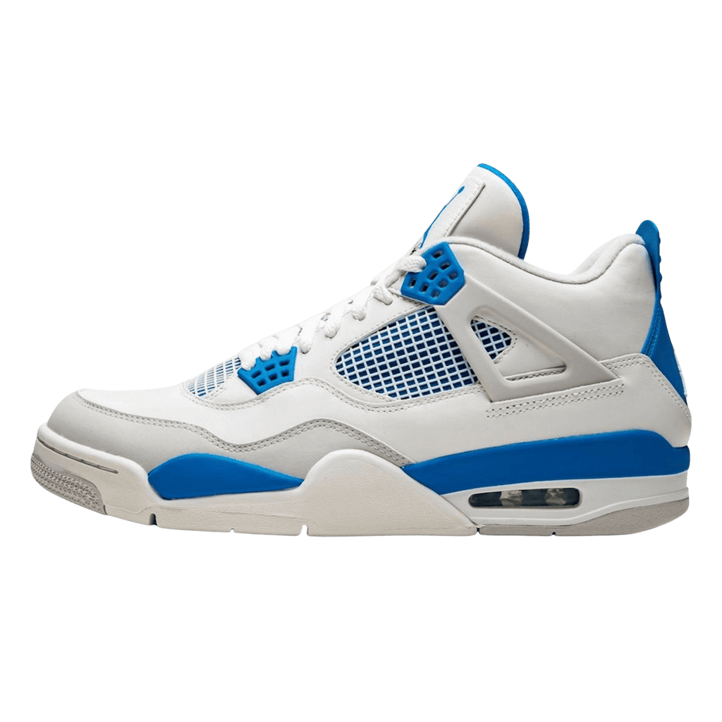 Air Jordan 4 Retro White & Military Blue - Kick Game
