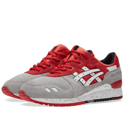 ASICS GEL LYTE III 'CRANE' Light Grey & Red - Kick Game