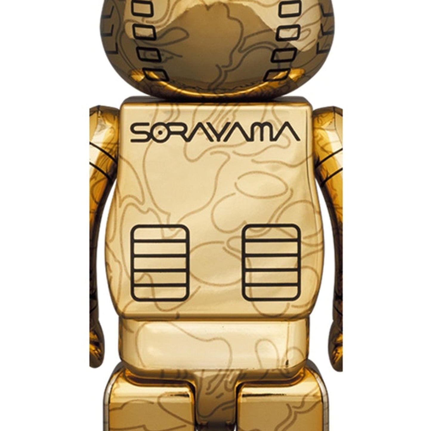 Bearbrick x BAPE x Hajime Sorayama Camo Shark 100% & 400% Set 'Gold' - Kick Game