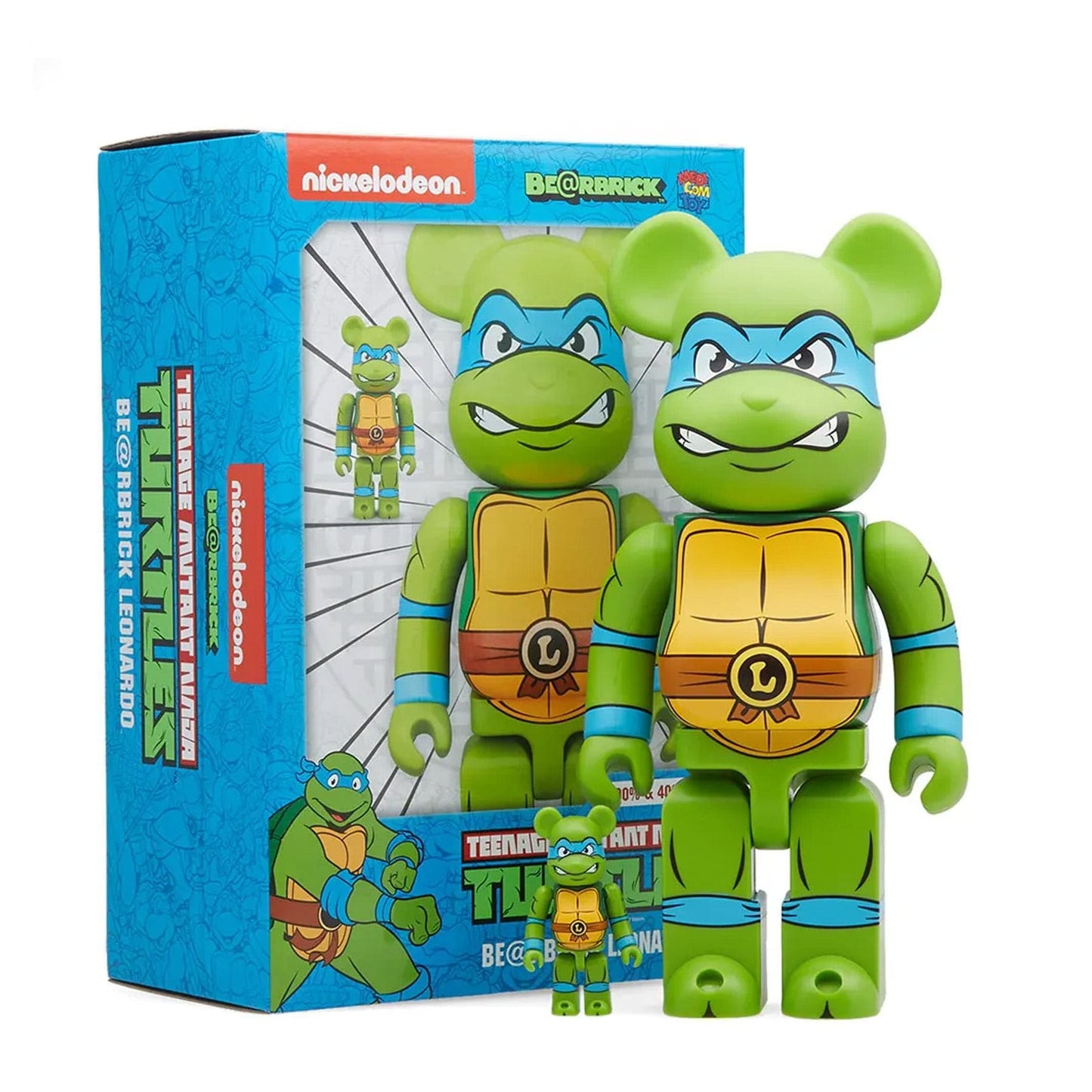 Bearbrick Medicom TMNT Leonardo 100% & 400% Set 'Green' - Kick Game