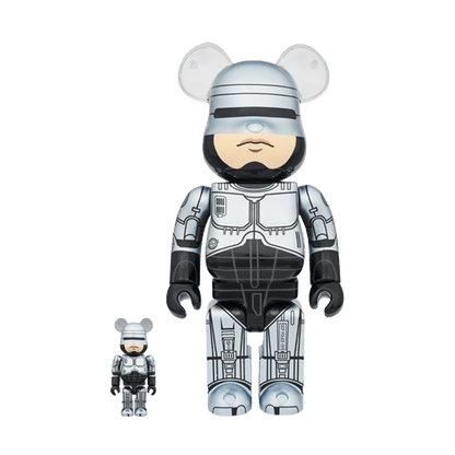 Bearbrick Robocop 100% & 400% Set 'Silver' - Kick Game