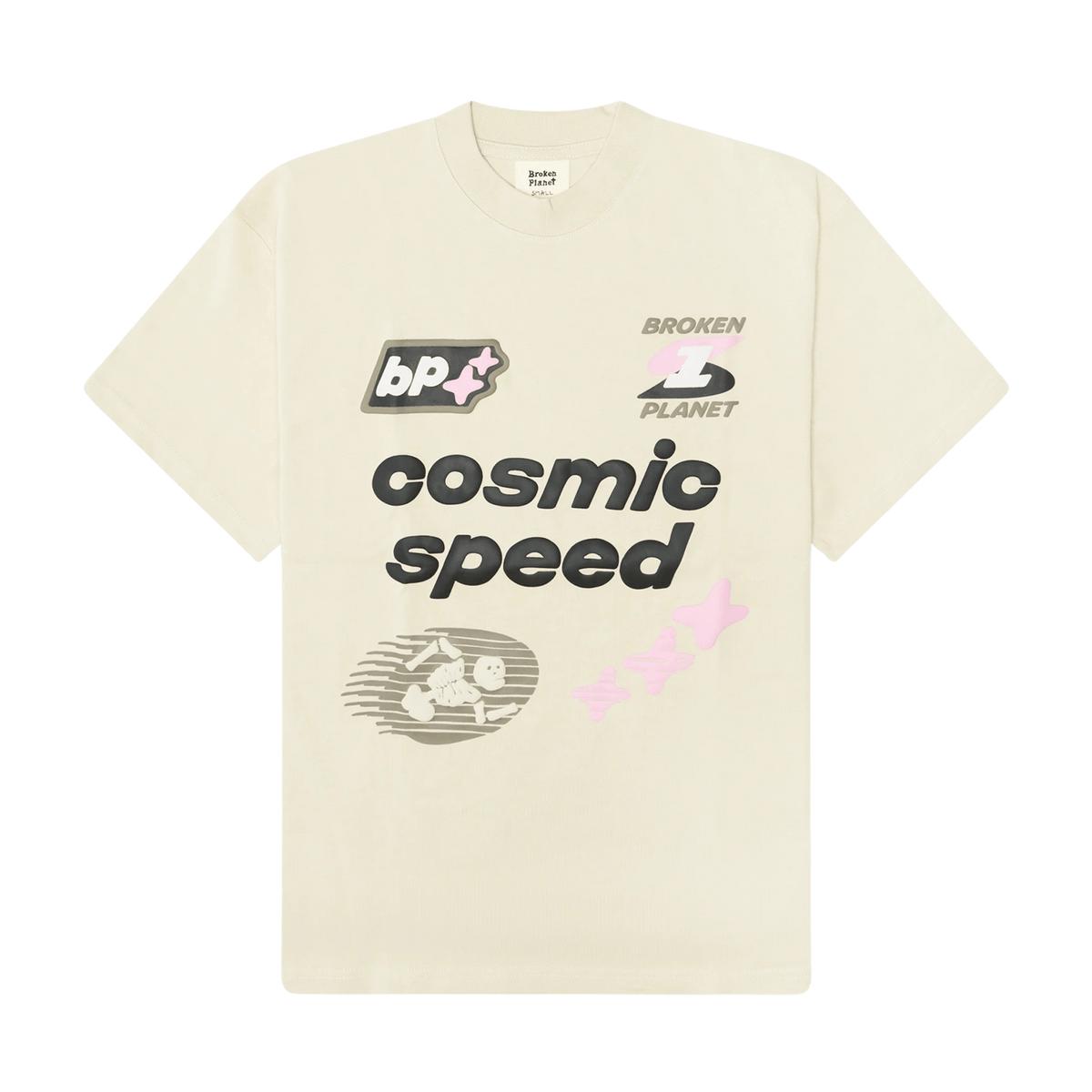 Broken Planet Market T-Shirt 'Cosmic Speed' - Bone White - CerbeShops