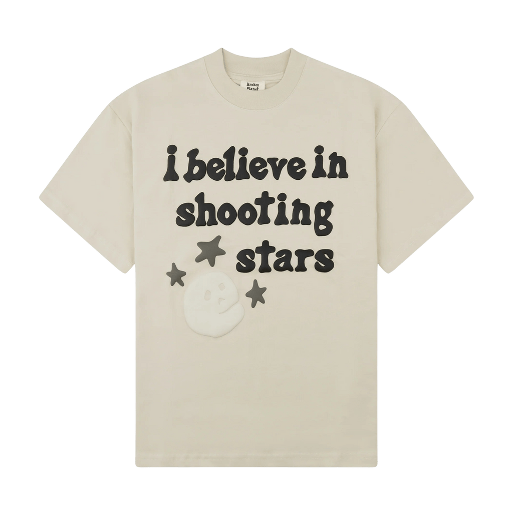 Broken Planet Market T Shirt 'I Believe In Shooting Stars' - White Bone - JuzsportsShops