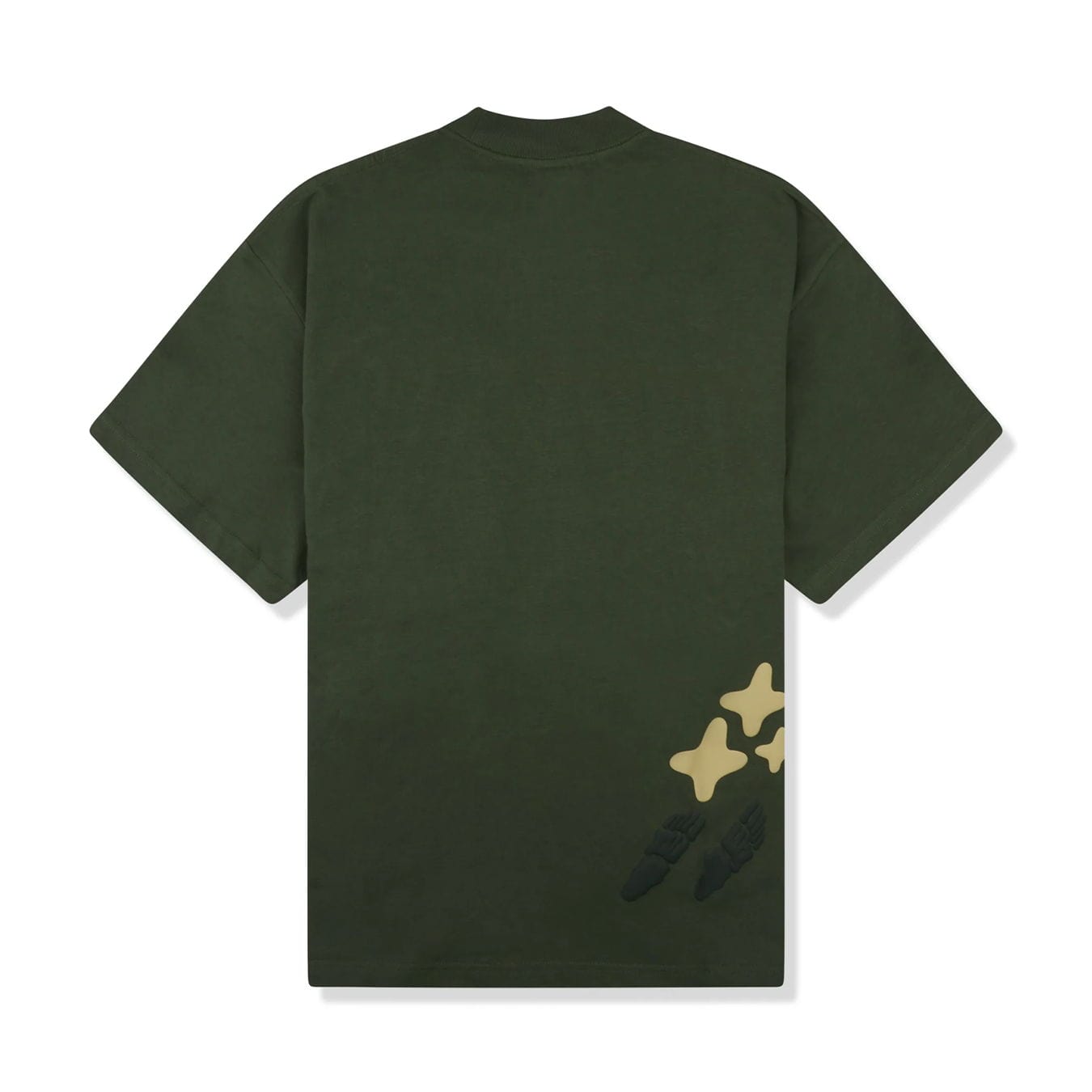 Broken Planet Market T Shirt 'Space Trails' - Olive Green - Kick Game