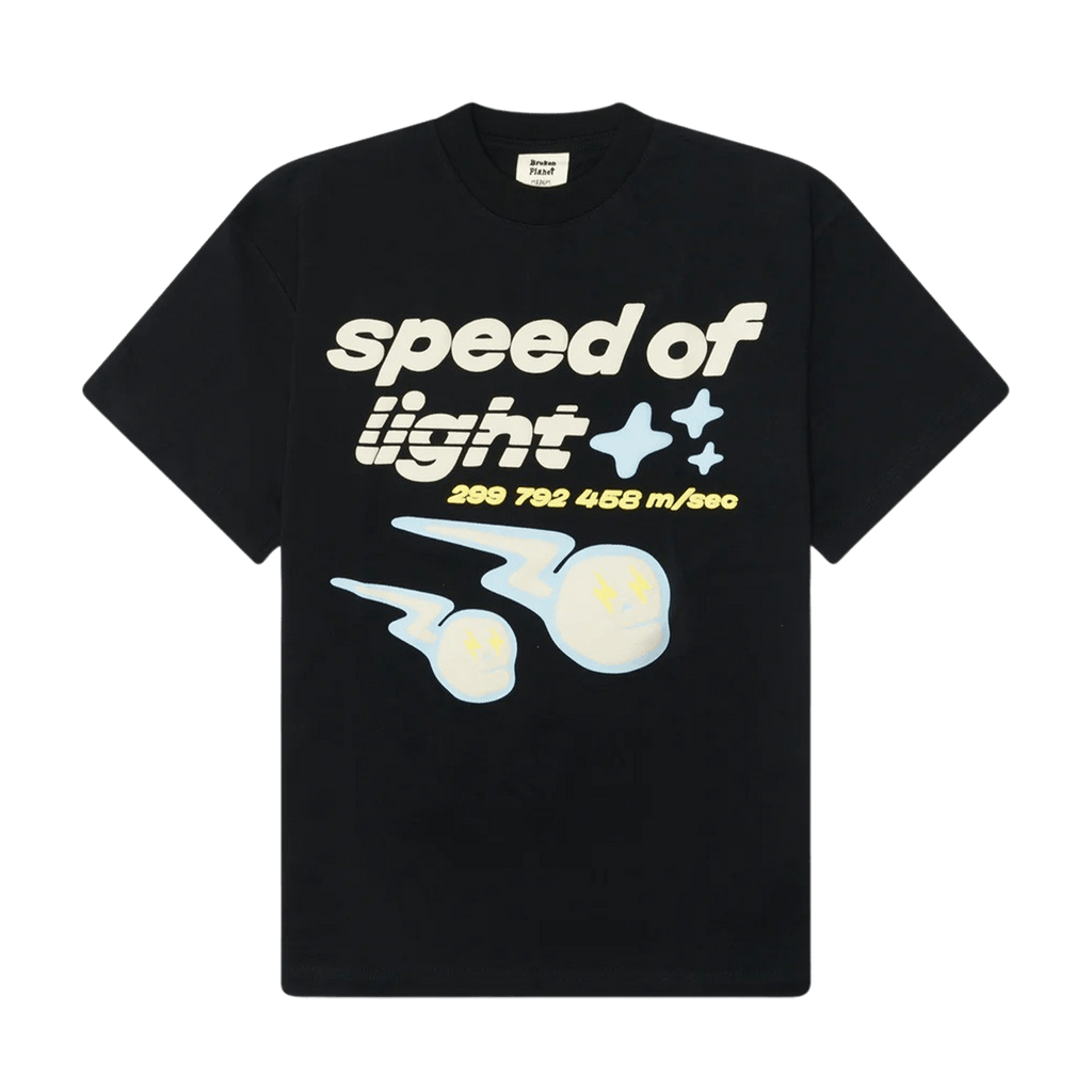 Broken Planet Market T-Shirt 'Speed Of Light' - Midnight Black - CerbeShops