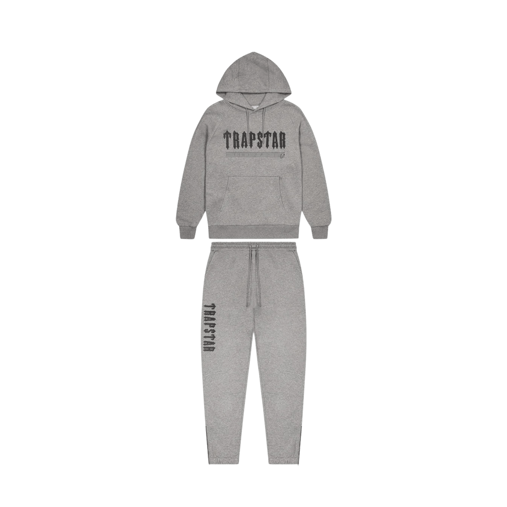 Grey OdoiporikonShops Sweatshirt com capuz The North Face Teknical Full Zip preto branco mulher Trapstar Decoded Chenille 2.0 Hoodie Tracksuit
