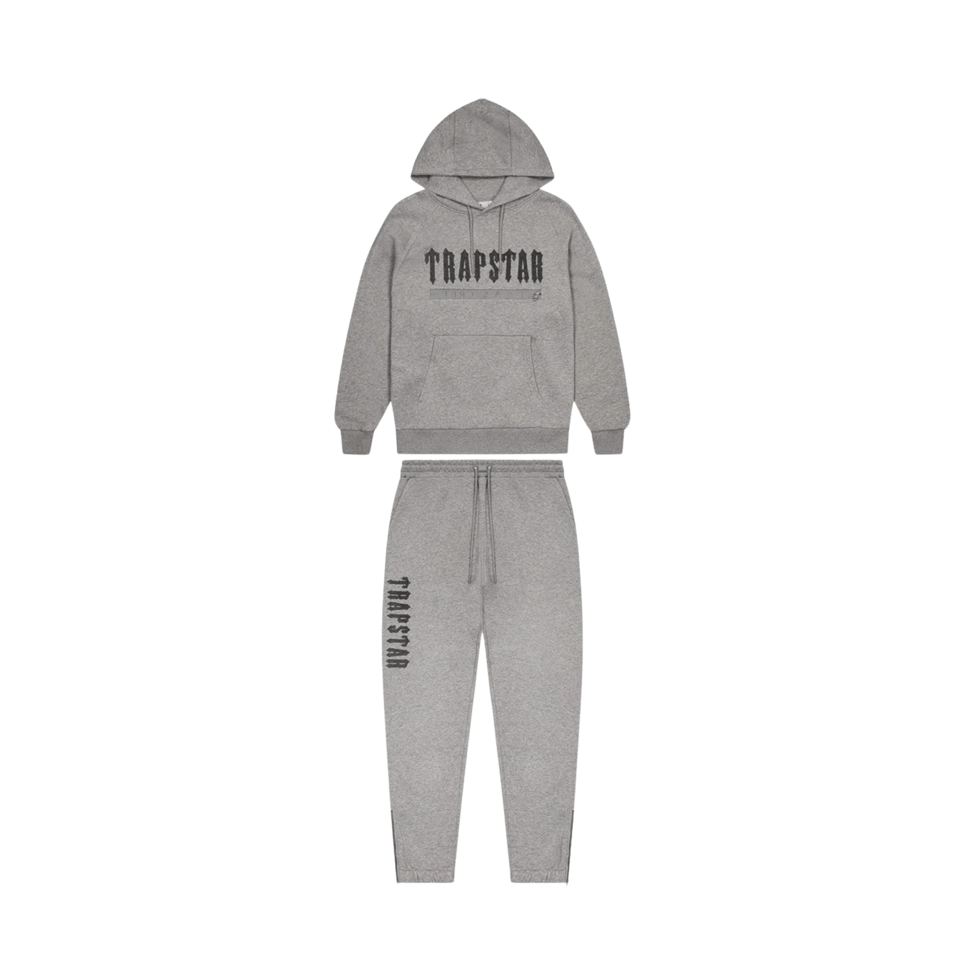Trapstar Decoded Chenille 2.0 Hoodie Tracksuit - Grey - Kick Game