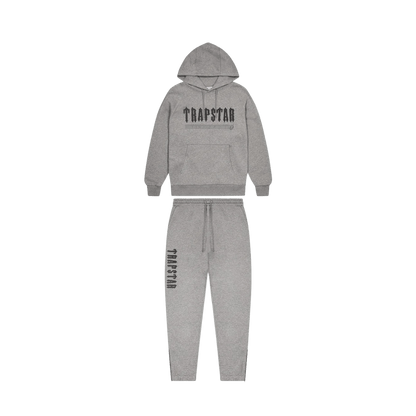 Trapstar Decoded Chenille 2.0 Hoodie Tracksuit - Grey - Kick Game
