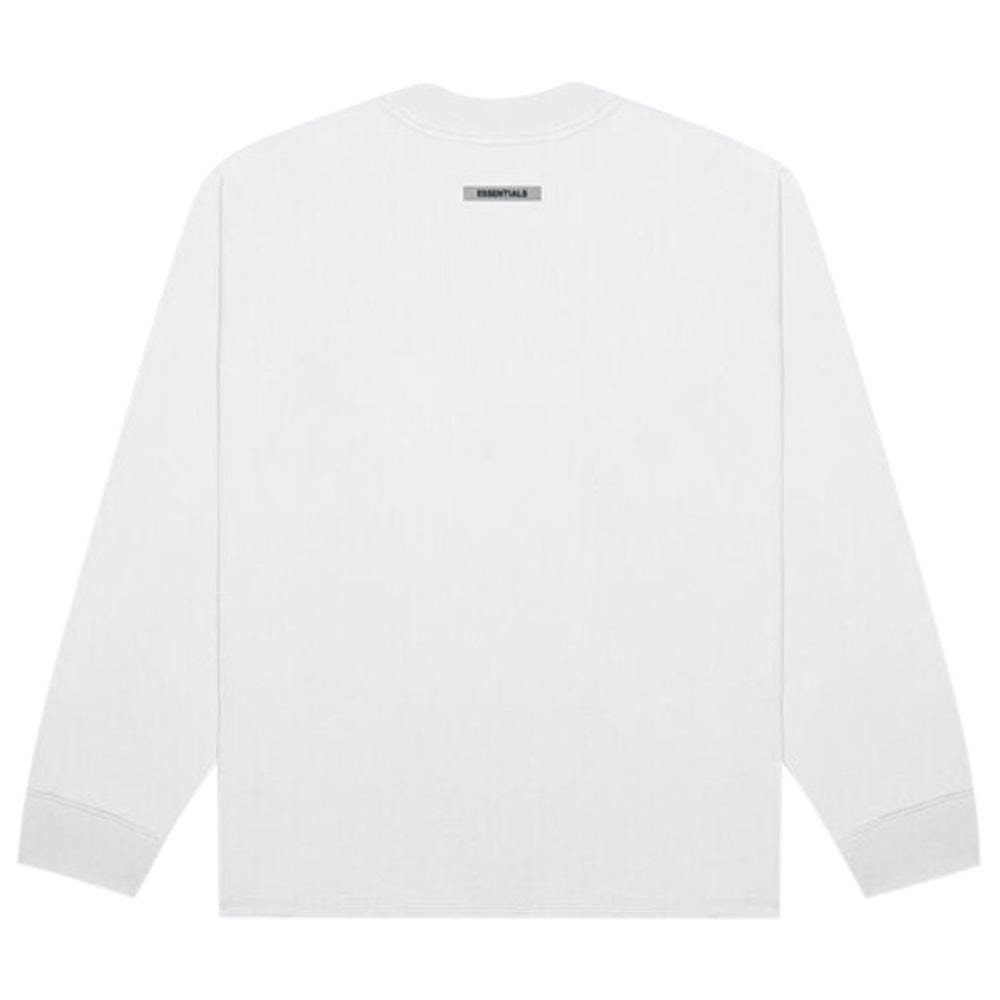 FEAR OF GOD ESSENTIALS 3D Silicon Applique Boxy Long Sleeve T-Shirt White - Kick Game