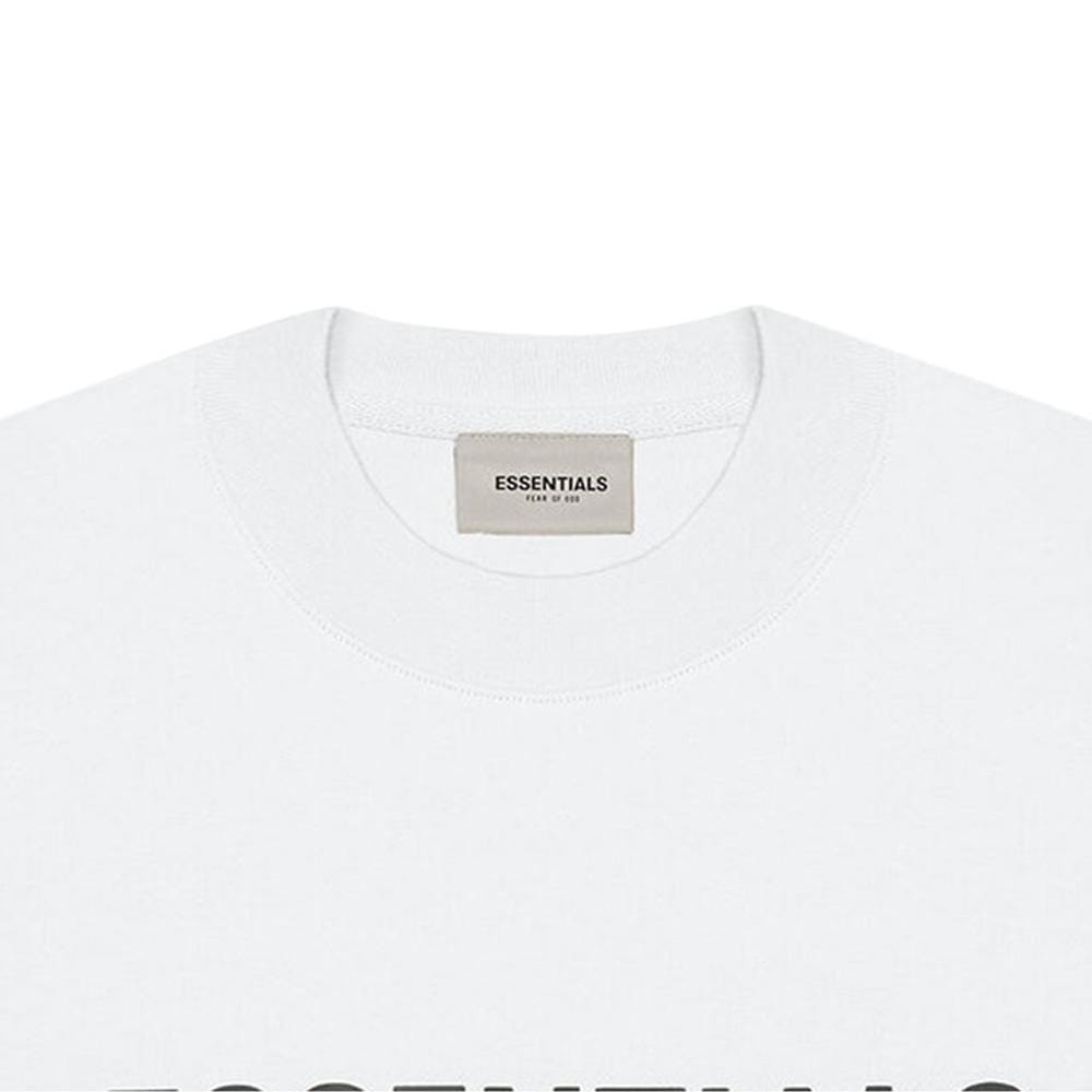 FEAR OF GOD ESSENTIALS 3D Silicon Applique Boxy Long Sleeve T-Shirt White - Kick Game