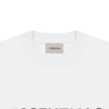 FEAR OF GOD ESSENTIALS 3D Silicon Applique Boxy Long Sleeve T-Shirt White - Kick Game