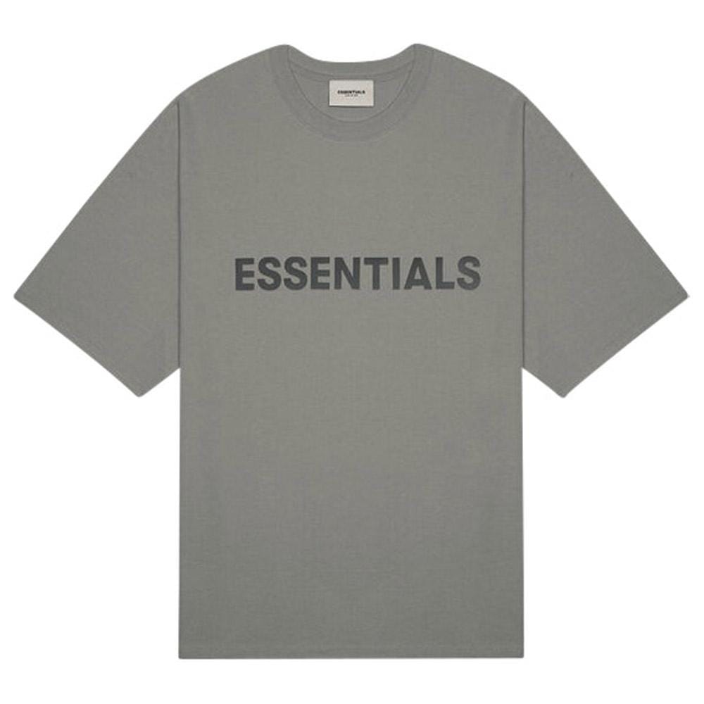 FEAR OF GOD ESSENTIALS 3D Silicon Applique Boxy T-Shirt Gray Flannel/Charcoal - JuzsportsShops
