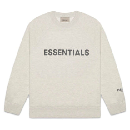 FEAR OF GOD ESSENTIALS 3D Silicon Applique Crewneck Oatmeal Heather - Kick Game