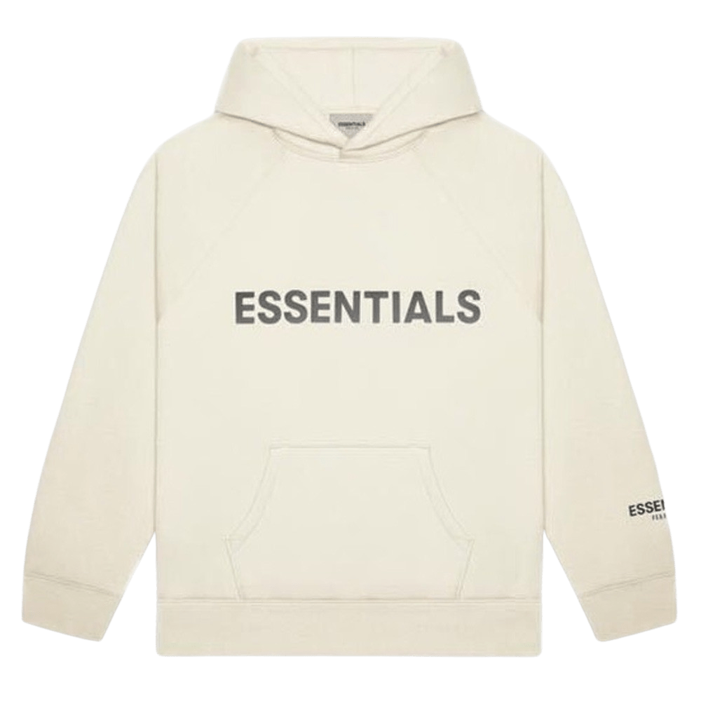 FEAR OF GOD ESSENTIALS 3D Silicon Applique Pullover Hoodie Buttercream - CerbeShops