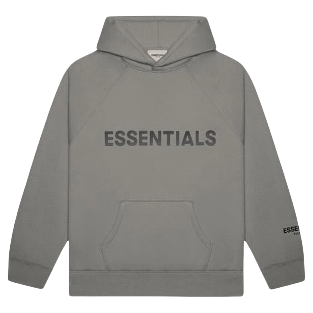 FEAR OF GOD ESSENTIALS 3D Silicon Applique Pullover slim Hoodie Gray Flannel/Charcoal - JuzsportsShops