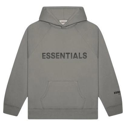 FEAR OF GOD ESSENTIALS 3D Silicon Applique Pullover Hoodie Gray Flannel/Charcoal - Kick Game