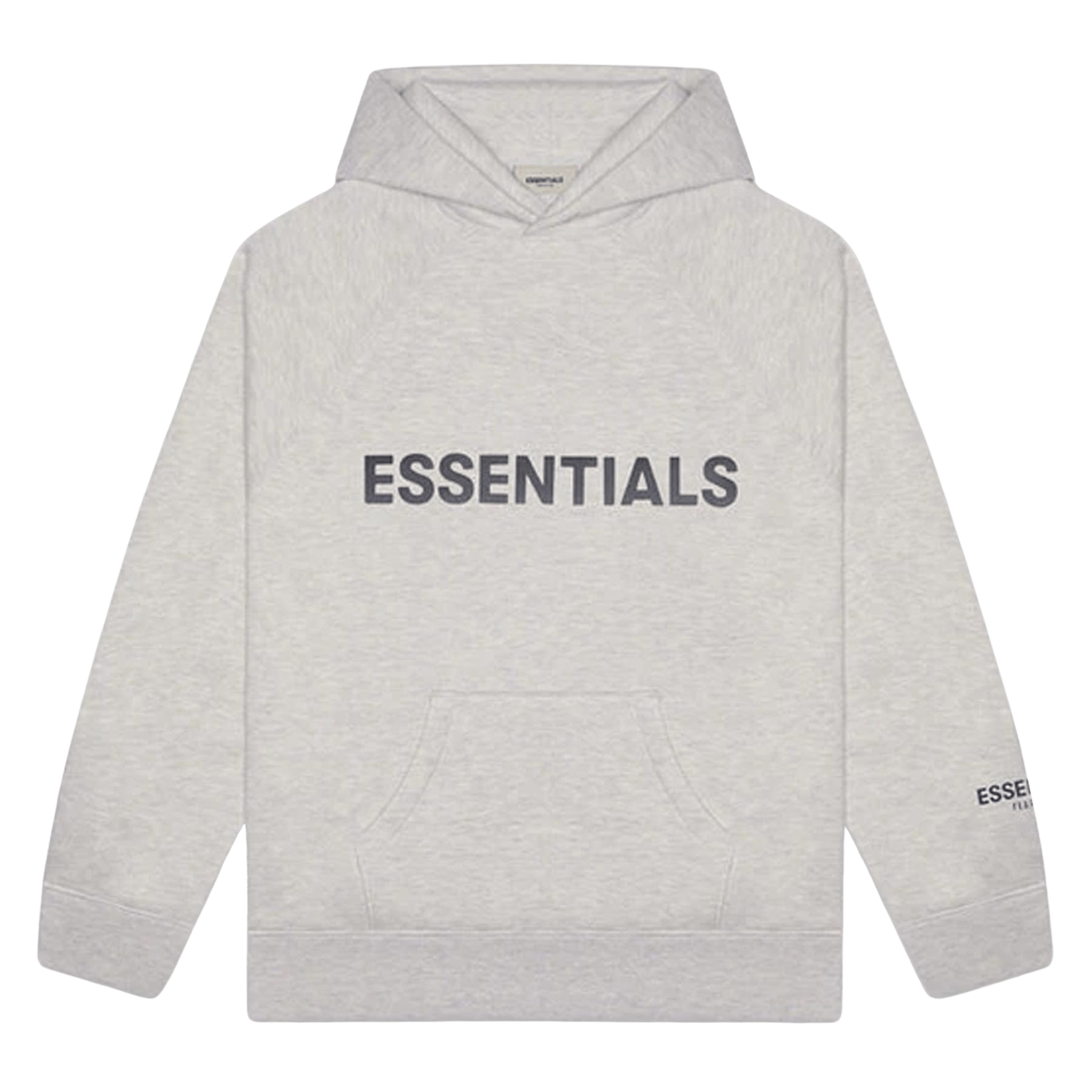 FEAR OF GOD ESSENTIALS 3D Silicon Applique Pullover Hoodie Heather Oatmeal - Kick Game