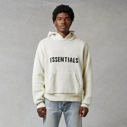 FEAR OF GOD ESSENTIALS Knit Hoodie Cream - Kick Game