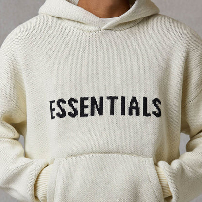FEAR OF GOD ESSENTIALS Knit Hoodie Cream - Kick Game