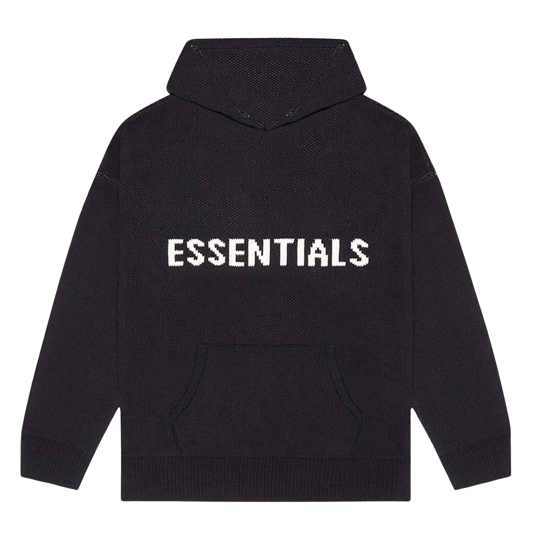 FEAR OF GOD ESSENTIALS Knit Hoodie Black - Kick Game