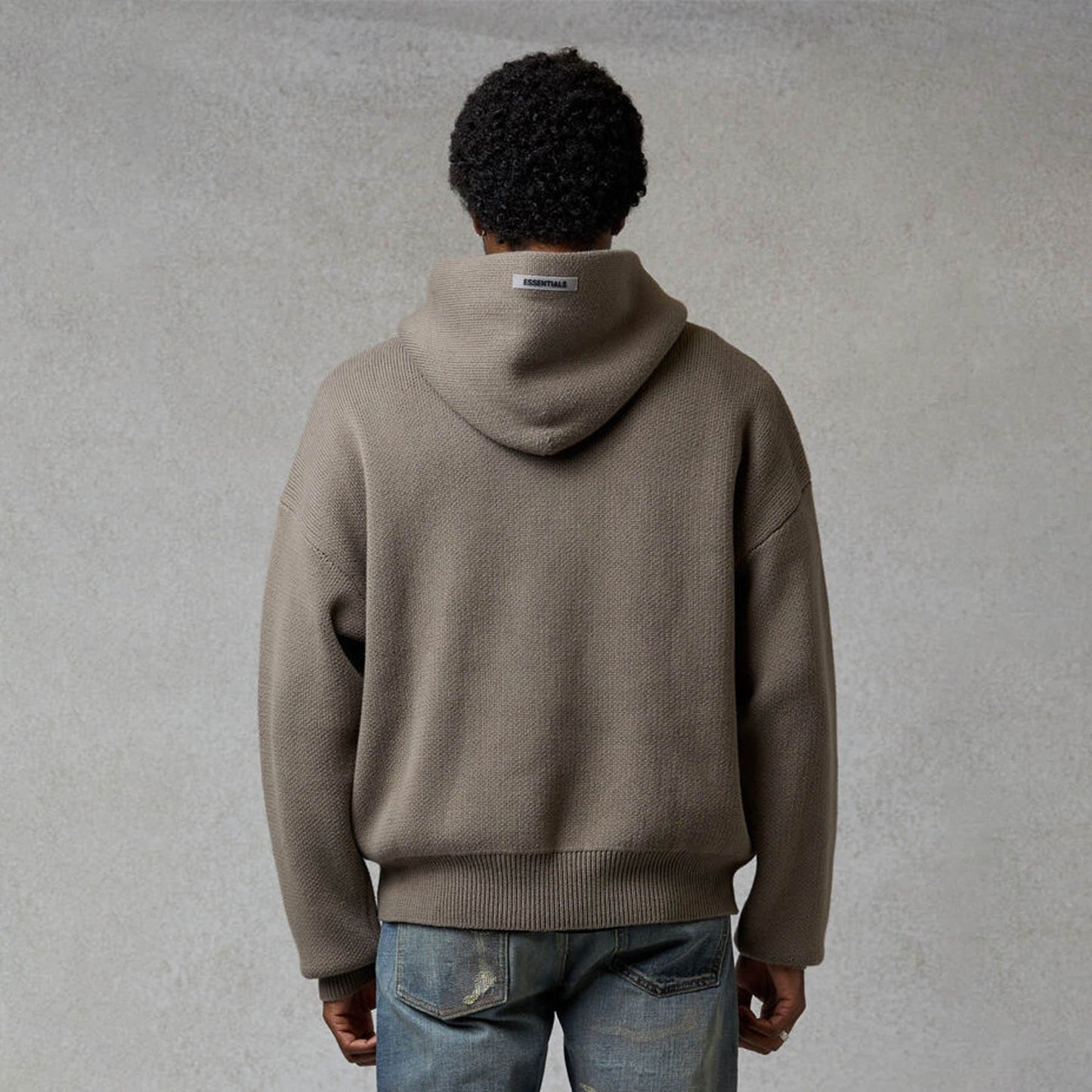 FEAR OF GOD ESSENTIALS Knit Hoodie Taupe - Kick Game