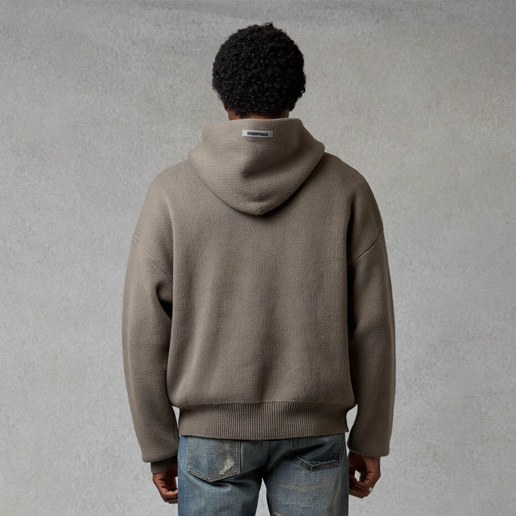 FEAR OF GOD ESSENTIALS Knit Hoodie Taupe - Kick Game