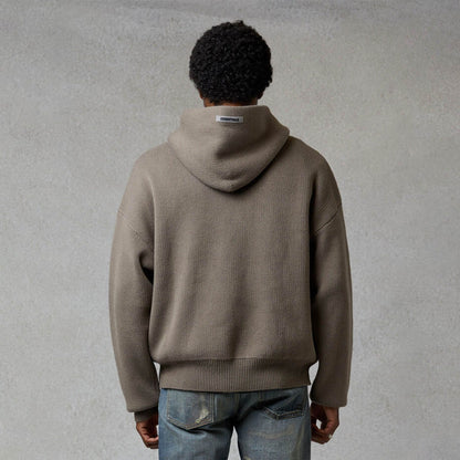 FEAR OF GOD ESSENTIALS Knit Hoodie Taupe - Kick Game
