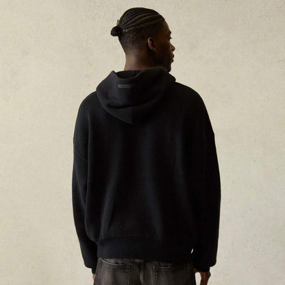 FEAR OF GOD ESSENTIALS Knit Pullover Hoodie Black - Kick Game