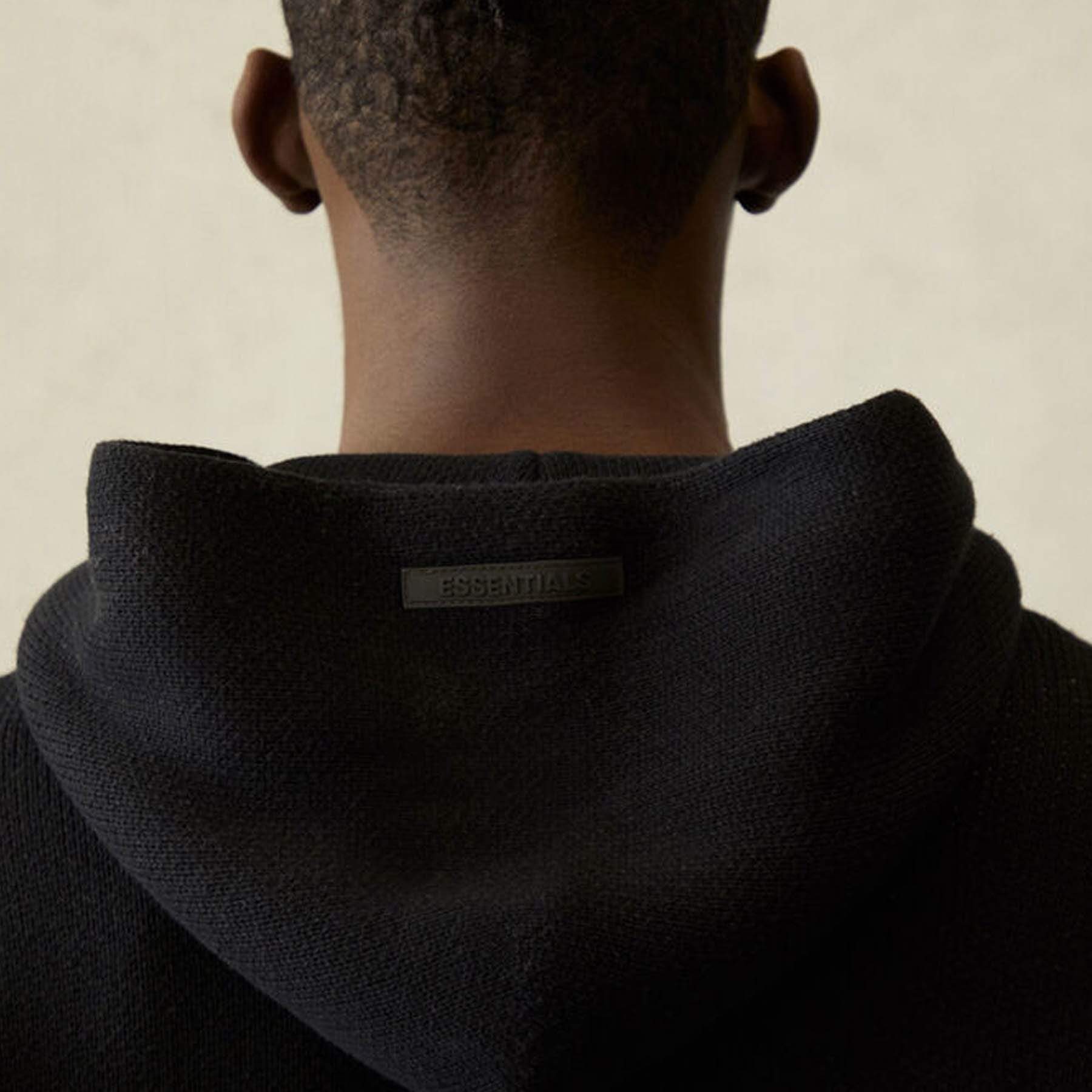 FEAR OF GOD ESSENTIALS Knit Pullover Hoodie Black - Kick Game