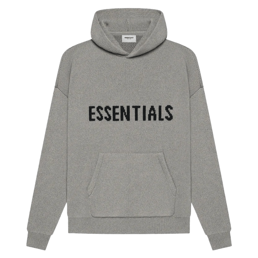 FEAR OF GOD ESSENTIALS Knit Pullover Hoodie Dark Heather Oatmeal - Kick Game