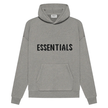 FEAR OF GOD ESSENTIALS Knit Pullover Hoodie Dark Heather Oatmeal - Kick Game