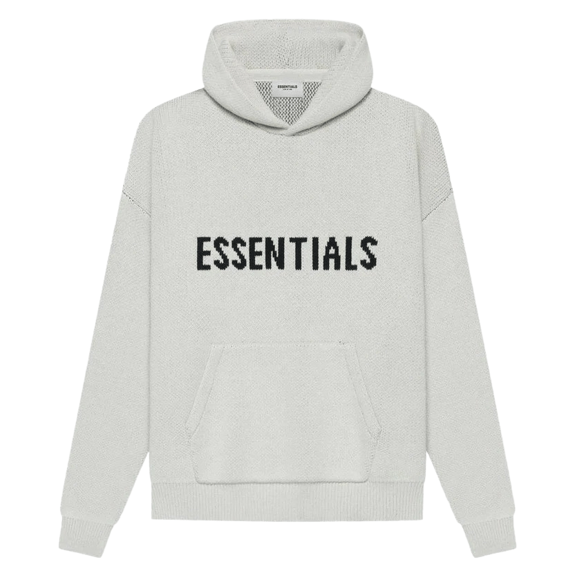FEAR OF GOD ESSENTIALS Knit Pullover Hoodie Light Heather Oatmeal - Kick Game