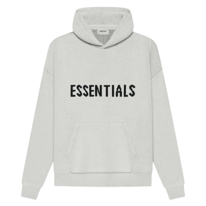 FEAR OF GOD ESSENTIALS Knit Pullover Hoodie Light Heather Oatmeal - Kick Game
