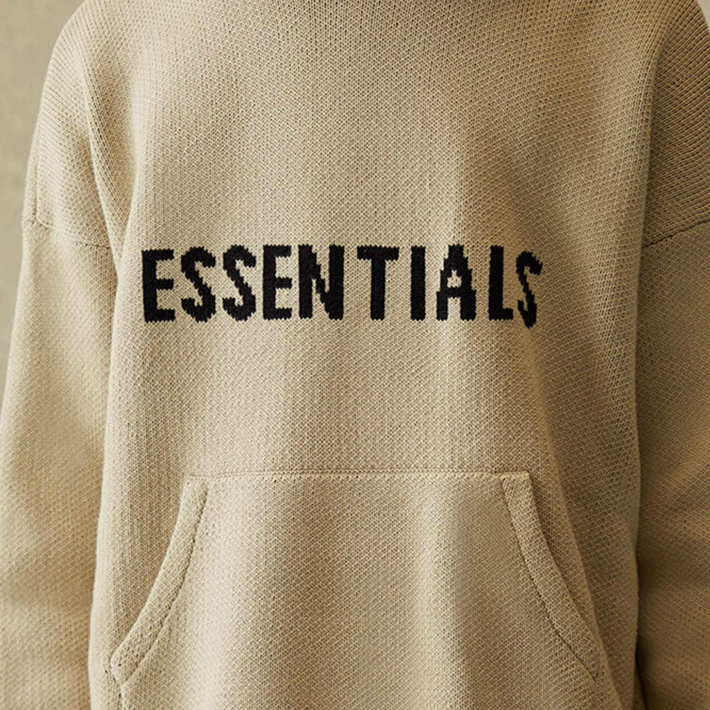 FEAR OF GOD ESSENTIALS Knit Pullover Hoodie Moss - Kick Game