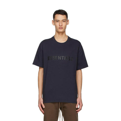 FEAR OF GOD ESSENTIALS x SSENSE Boxy T-Shirt Applique Logo Dark Navy - Kick Game