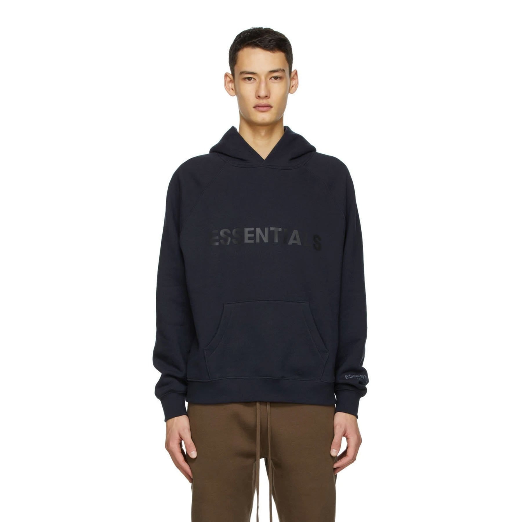 FEAR OF GOD ESSENTIALS x SSENSE Pullover Hoodie Applique Logo Dark Navy - Kick Game