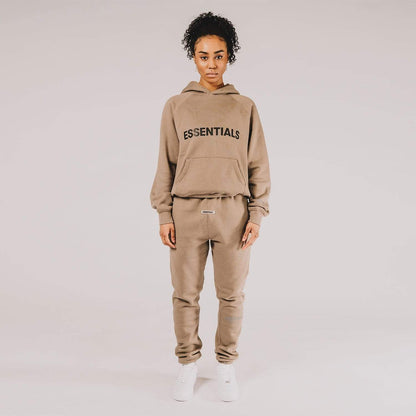 FEAR OF GOD ESSENTIALS 3D Silicon Applique Pullover Hoodie Taupe - Kick Game
