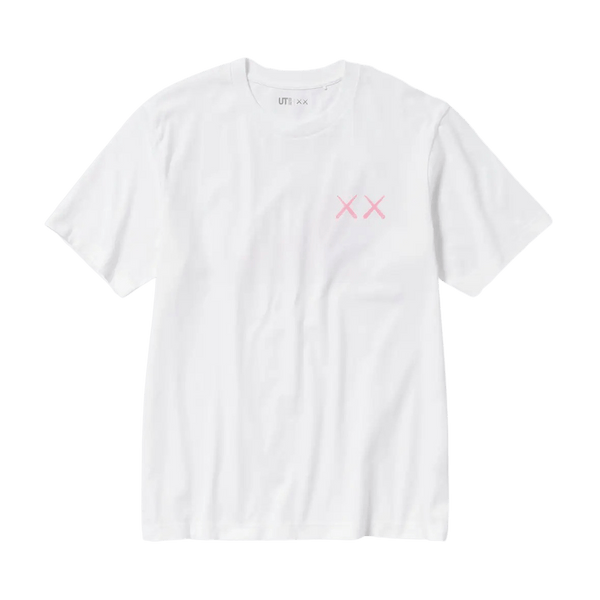 KAWS x UNIQLO UT Graphic T-Shirt 'White Pink' - Kick collar