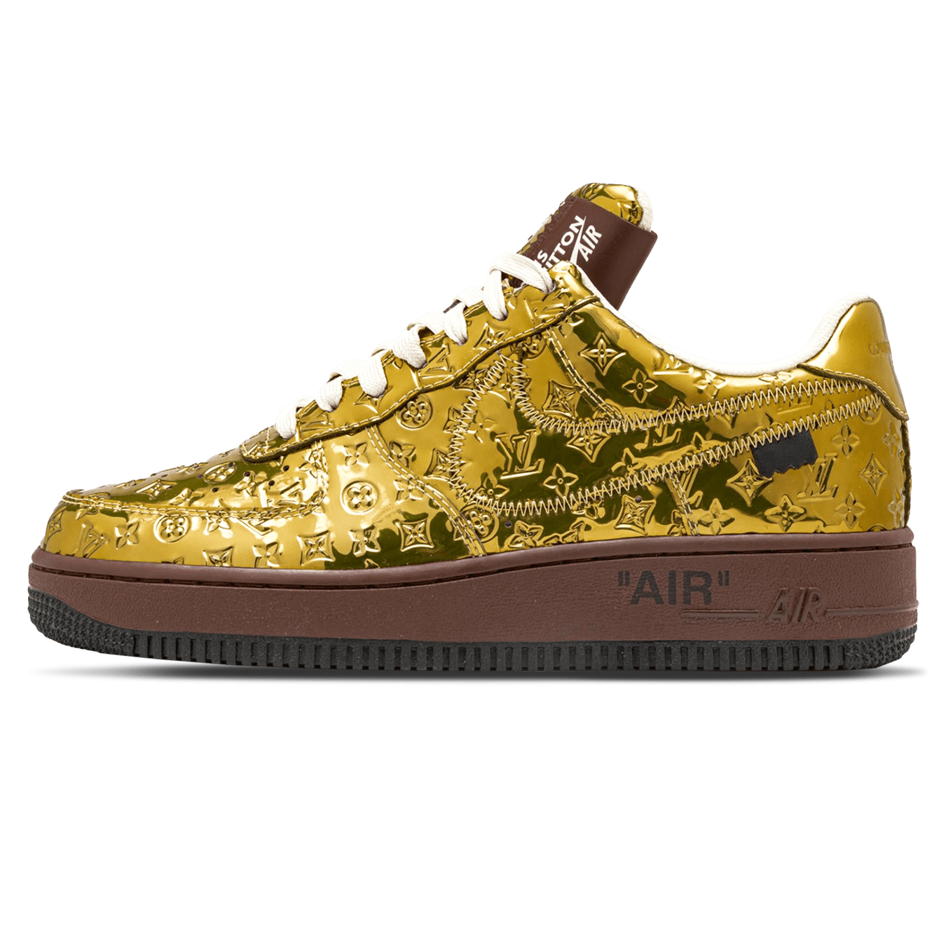 Louis Vuitton Nike Air Force 1 Low By Virgil Abloh Metallic Gold - Kick Game