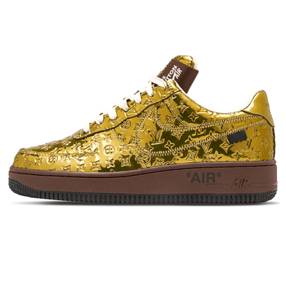 Louis Vuitton Nike Air Force 1 Low By Virgil Abloh Metallic Gold - Kick Game