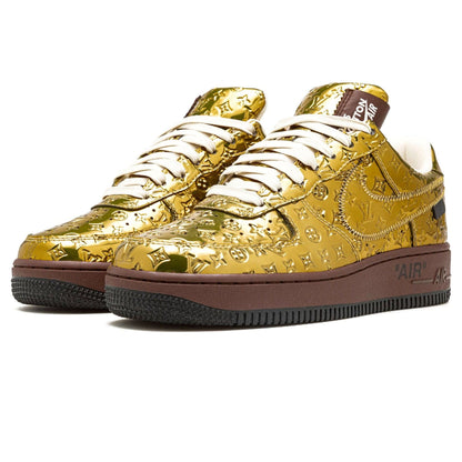 Louis Vuitton Nike Air Force 1 Low By Virgil Abloh Metallic Gold - Kick Game