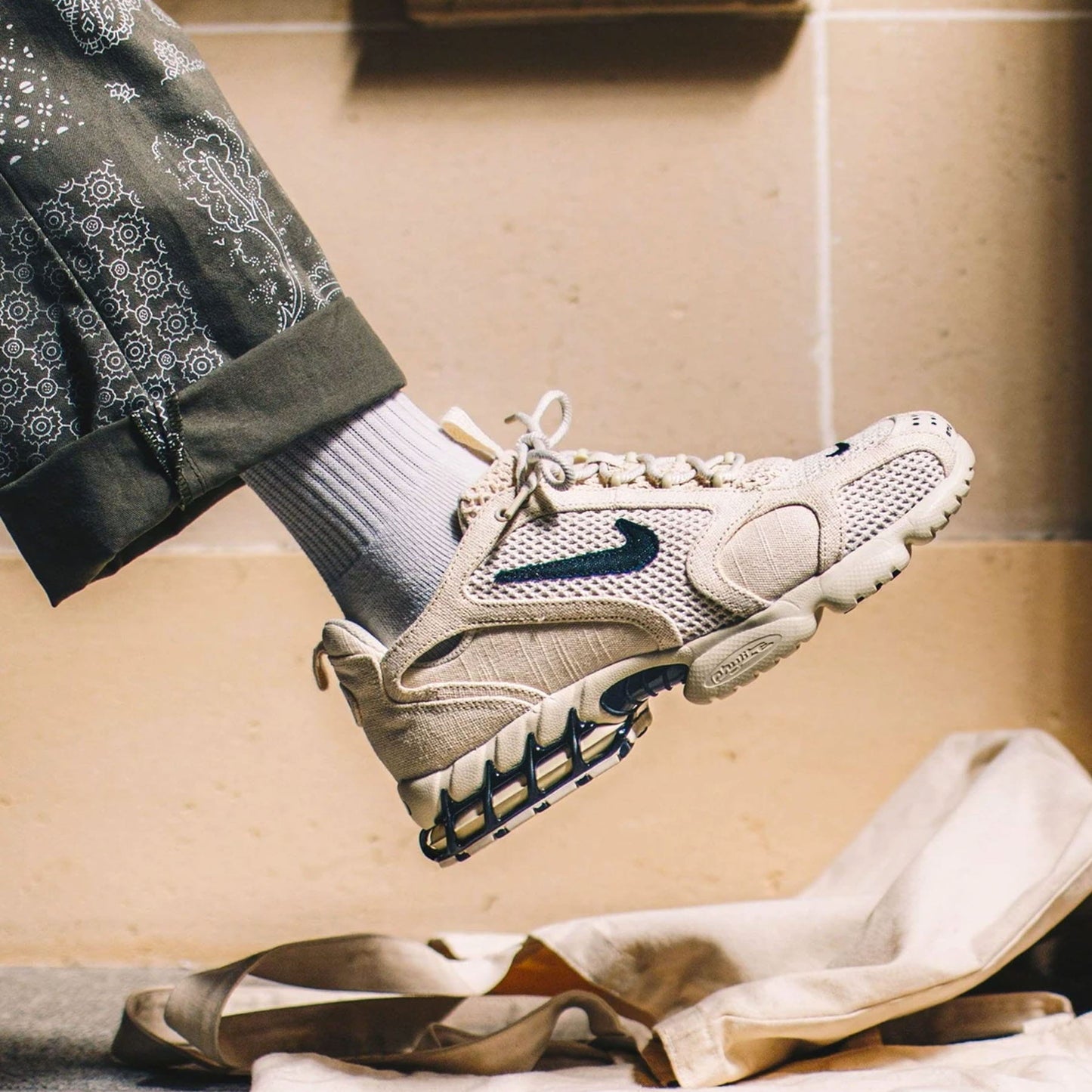 Stussy x Nike Air Zoom Spiridon Caged 2 'Fossil' - Kick Game