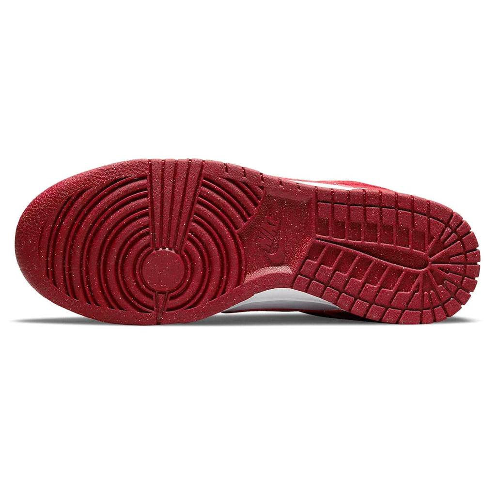 womens dunk low next nature white and gym red