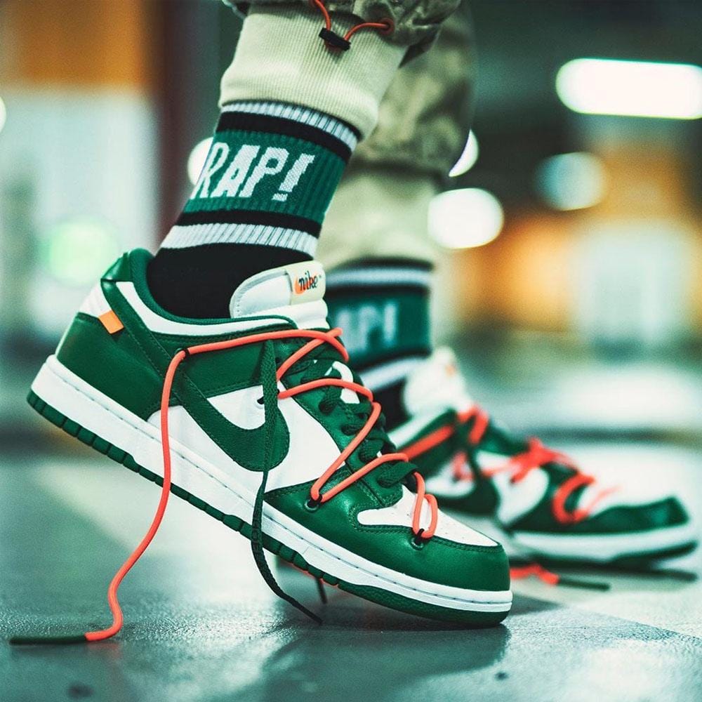 OFF-WHITE x Nike Dunk Low 'Pine Green' - Kick Game