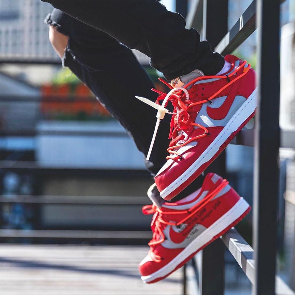 OFF-WHITE x Nike Dunk Low 'University Red' - Kick Game