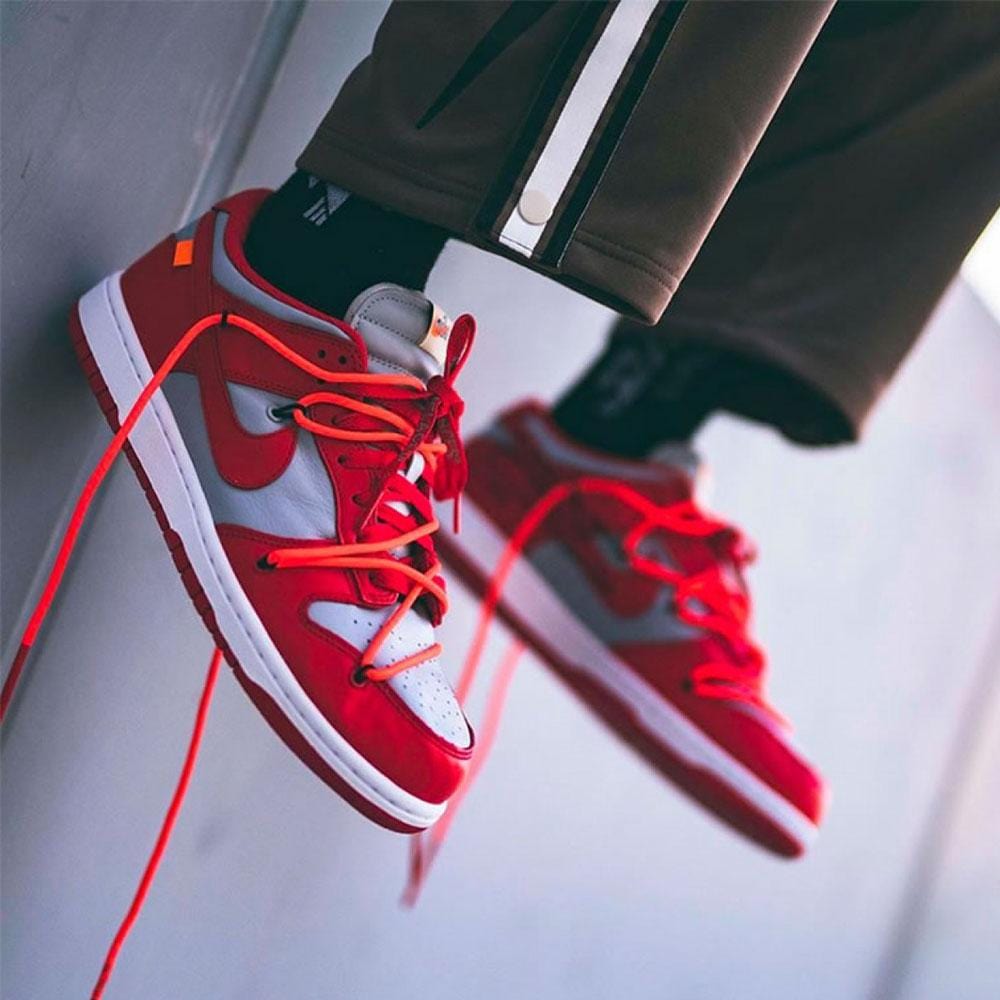 OFF-WHITE x Nike Dunk Low 'University Red' - Kick Game
