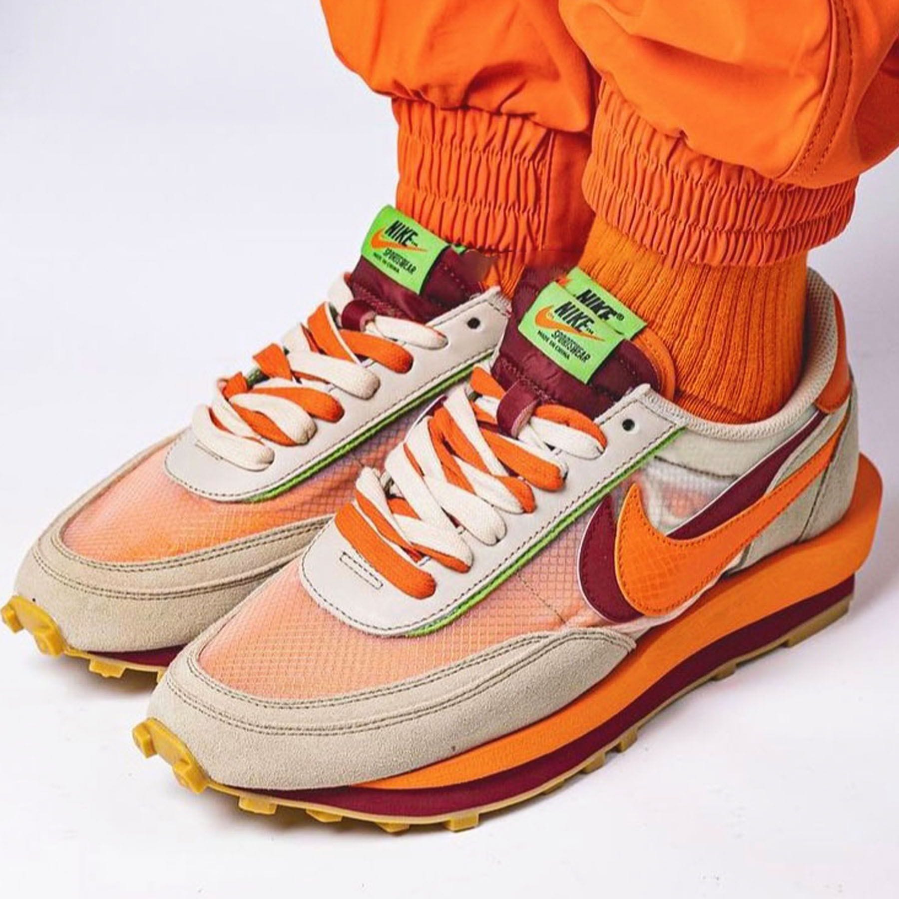 sacai x Clot x LDWaffle 'Net Orange Blaze' - Kick Game